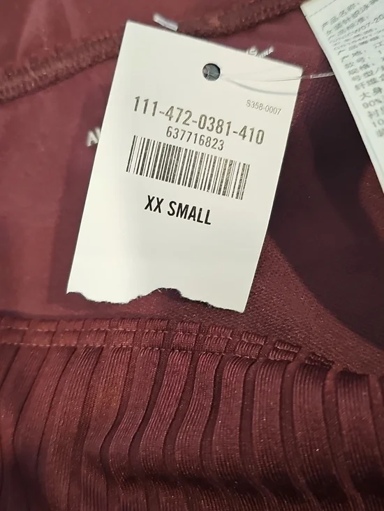 Abercrombie & Fitch Sz XXS Ribbed Oxblood Ribbed Bikini NWT - Picture 5 of 8